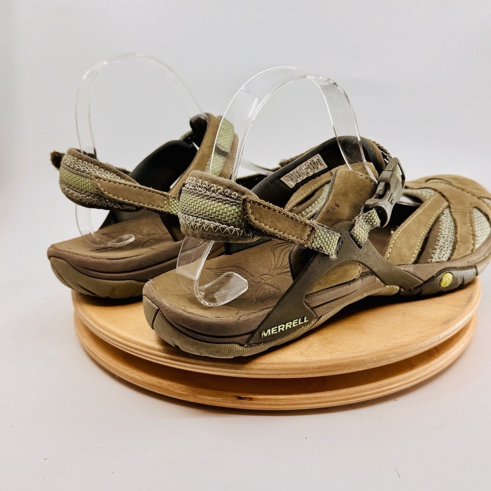 Merrell Azura Wrap Sandals Shoes Womens 10 Brown Green Hiking Comfort - Picture 5 of 8